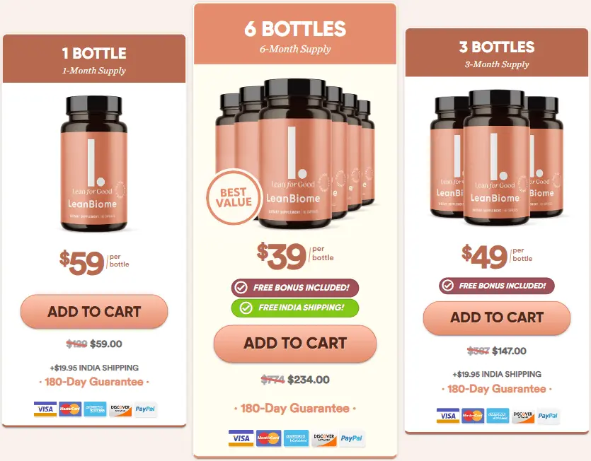 LeanBiome 6 bottles special discount offer